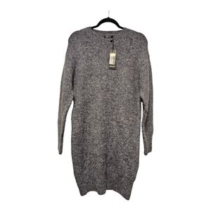 Nastygal Soft Knit Boyfriend Mini Sweater Dress Charcoal Size Medium, NWT